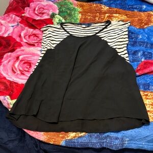 Black and White Striped Women's Top